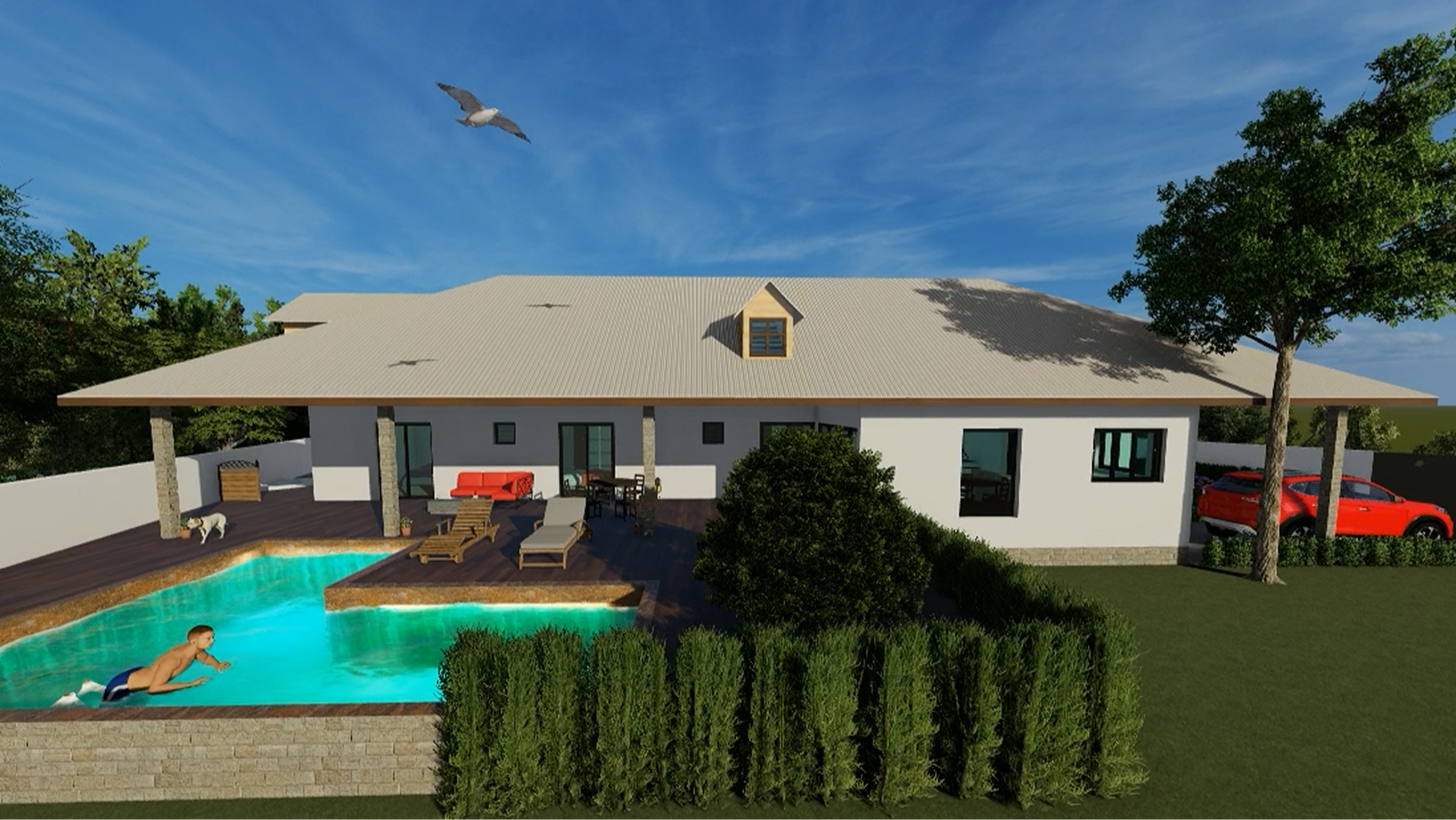 VILLA CONTEMPORAINE – 2ᵉ POSITION PLAGE